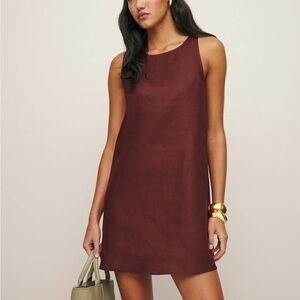 Reformation Jessi linen dress Chianti